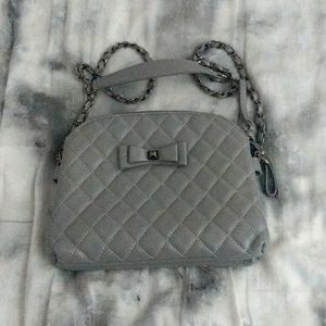 Grey double  crossbody bag